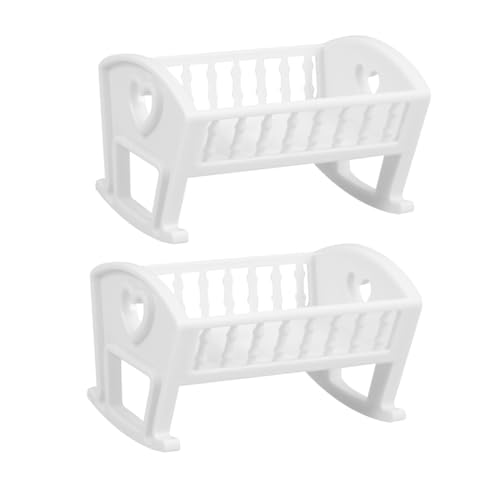 IMIKEYA 2 Stück Krippenmodell Babybett Babyspielzeug Puppenwiege Puppenbett Puppenhausbett Babypuppenbett Babybett Für Puppen Krippe Für Babypuppenspielzeugbett Babypuppenbett von IMIKEYA