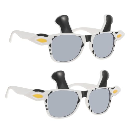 IMIKEYA 2 Stück Kuh Cosplay Brille für Partys Lustige Sonnenbrillen für Erwachsene Foto Requisiten und Geburtstagsfeier Zubehör Schwarz Weiße Tierbrille von IMIKEYA