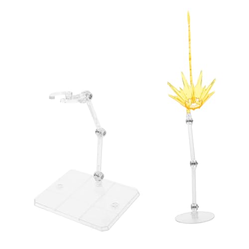 IMIKEYA 2 Stück Laserenergie-Ornamente Figur Display Halter Basis Klarer Actionfigurenständer Stützrahmen Für Puppenmodelle Puppeninhaber Stehen Montagehalterbasis Yellow Plastik von IMIKEYA