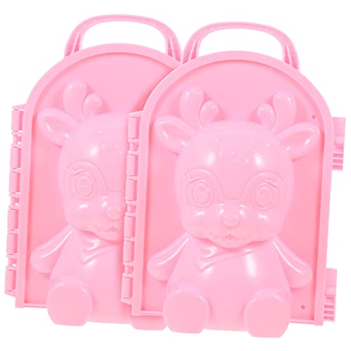 IMIKEYA 2 Stück Little Sika -Hirsch -schneemodellspielzeug Winterspielzeug Schneeklammer Schneeerzeuger-Clips Rosa Plastik von IMIKEYA