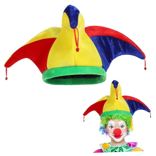 IMIKEYA 2 Stück Lustige Clown Hüte mit Glocken Kostümzubehör für Karneval und Partys für Clown Darbietungen und Besondere Anlässe IMIKEYA 2 Stück Lustige Clown Hüte mit Glocken Kostümzubehör für Karneval und Partys für Clown Darbietungen und Besondere Anlässe von IMIKEYA