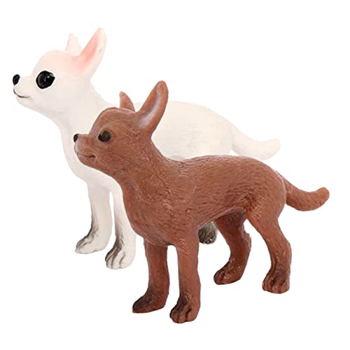 IMIKEYA 2 Stück Mini Chihuahua Figuren Realistische Hundefiguren für Dekorative Ornamente Kreative Modelle Konzentration und Fantasie für Hundeliebhaber von IMIKEYA