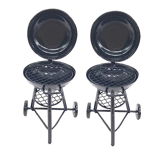 IMIKEYA 2 Stück Mini-Grill für kinderspielzeug wheinachtsgeschenke weinachtsgeschenke Modellbau Ofenmodell Mini-Backofen- Puppenhausgrill Mini-Ofen Eisen Black von IMIKEYA
