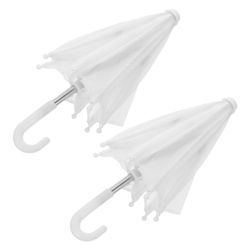 IMIKEYA 2 Stück Mini-Regenschirm Puppenschirmmodell UV Miniatur Mini -Parasol für Puppen Kleiner Regenschirm zur Dekoration Ausstattung für Mini-Puppenhäuser Stoff Weiß IMIKEYA 2 Stück Mini-Regenschirm Puppenschirmmodell UV Miniatur Mini -Parasol für Puppen Kleiner Regenschirm zur Dekoration Ausstattung für Mini-Puppenhäuser Stoff Weiß von IMIKEYA