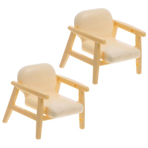 IMIKEYA 2 Stück Mini -Sofa -Stuhl Miniatur Winzig Puppe Für Simulieren Hoch Ungefärbt Klein Couch Mini -hausdekoration Mini-Vintage-stuhlmodell Desktop-mini-möbel Abs Beige von IMIKEYA