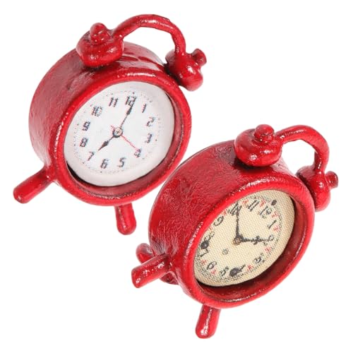 IMIKEYA 2 Stück Mini-wecker Miniatur Uhr Alarmverzierung Kleiner Wecker Mini-Alarm Alarmmodell Legierung Rot IMIKEYA 2 Stück Mini-wecker Miniatur Uhr Alarmverzierung Kleiner Wecker Mini-Alarm Alarmmodell Legierung Rot von IMIKEYA