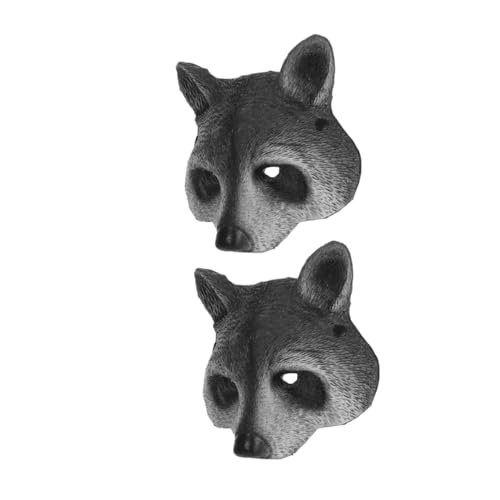 IMIKEYA 2 Stück PU Schaum Waschbär Halbgesicht Tiermaske Realistisch Leicht für Halloween Karneval Cosplay Party Zubehör von IMIKEYA