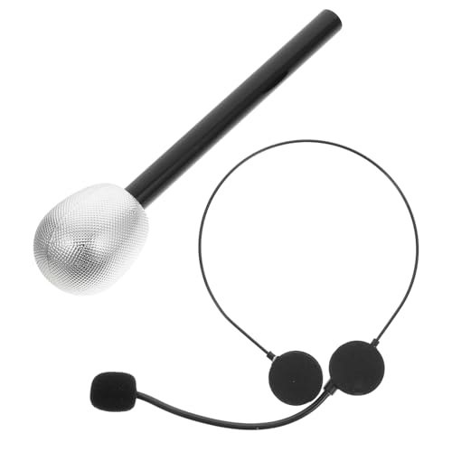 IMIKEYA 2 Stück Promi-Kleid gefälschtes Mikrofon-Headset Sänger-Headset Sternenkostüm Fake-Mikrofon-Set Mikrofon Kopfhörer Kopfmikrofon Kostüm Requisite Mikrofon-Stütze Plastik Silver IMIKEYA 2 Stück Promi-Kleid gefälschtes Mikrofon-Headset Sänger-Headset Sternenkostüm Fake-Mikrofon-Set Mikrofon Kopfhörer Kopfmikrofon Kostüm Requisite Mikrofon-Stütze Plastik Silver von IMIKEYA