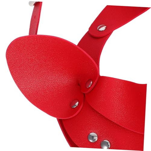 IMIKEYA 2 Stück Punkstyle Katzenohren Maske aus Pu- Leichte Masquerade Bunny Face Mask für Halloween Party Club Auffällige Cosplay Halbgesichtsmaske in Schwarz und Rot von IMIKEYA