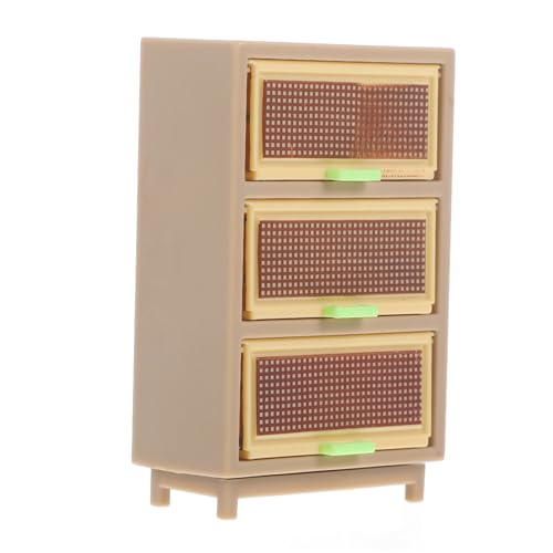 IMIKEYA 2 Stück Puppenhaus Kommode Mini-weinschrank-Modell Miniatur-möbeldekoration Mini-raumschrank Zubehör Mini-hausschrank Miniaturmöbelmodell Musterschrank Küchenmöbel Khaki Plastik von IMIKEYA