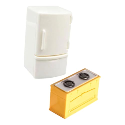 IMIKEYA 2 Stück Puppenhausherd Kühlschrank Kühlschrank Mini Puppen Babypuppe Miniatur Puppenwagen Der Film Puppe Puppenhaus Kleiner Kühlschrank Für Puppenhausmöbel Kühlschränke PVC von IMIKEYA