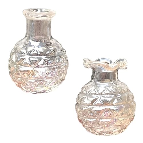 IMIKEYA 2 Stück Puppenhausvase Miniatur-zubehör Miniatur-sammelspielzeug Mini- - Mini-vase-Requisiten Mini-vase-Verzierungen Mini-vase- Mini-hausbedarf Plastik Transparent von IMIKEYA
