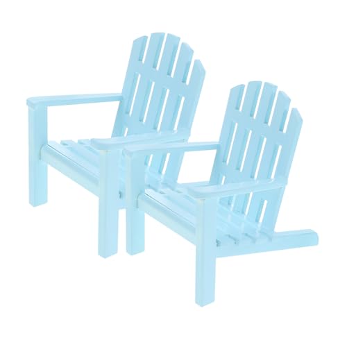 IMIKEYA 2 Stück Puppenhauszubehör holzmöbel holzstuhl wohnzimmerdeko Holzstühle Puppenhausmöbel Liegestuhl aus Holz Puppenhaus-Bistrostuhl Mini-Stuhl-Telefonhalter hölzern Sky-Blue von IMIKEYA
