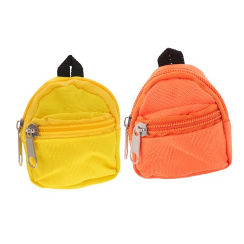 IMIKEYA 2 Stück Puppenrucksack Puppenträger Rucksackträger für Puppen süße kleine Tasche winzig Szene Rucksack kinderspielzeug Mini-Schulbedarf für Puppen Miniatur-Schulbedarf Stoff von IMIKEYA