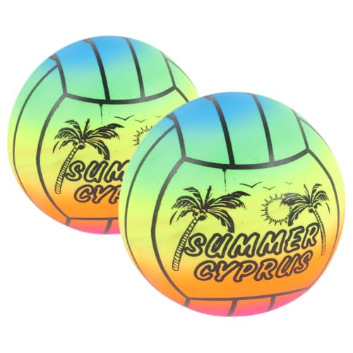 IMIKEYA 2 Stück Regenbogen Volleyballspiel Aufblasbarer Spielplatz Pool Volleyball Strandspielzeug Pool Basketballkorb Aufblasbarer Strand Motorisierter Pool Schwimmspielzeug von IMIKEYA