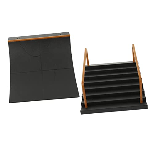 IMIKEYA 2 Stück Requisiten Für Skateboard-veranstaltungsorte Park Finger-Skateboard-Rampe Für Hindernis Pads Fingersportrampe Skate-Rampe Black Plastik von IMIKEYA