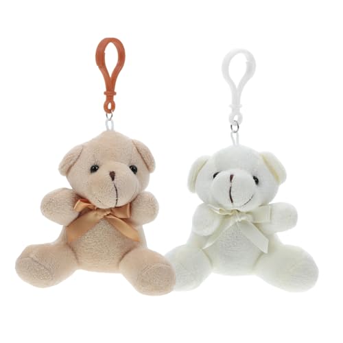IMIKEYA 2 Stück Schleifenpuppe Kleines Bärenspielzeug Kleine Schmuckstücke Mini Tiere Plüsch Süßer Plüschbär Taschenanhänger Bär Plüsch Mini Bären Mini Kuscheltiere von IMIKEYA