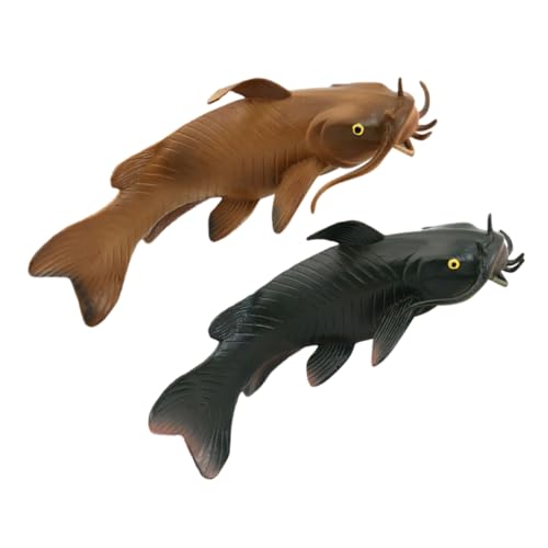IMIKEYA 2 Stück Simuliertes Welsmodell für kinderzimmer lernspielzeug Interaktive Fisch Modell realistischer Fisch Fisch-Requisite PVC von IMIKEYA