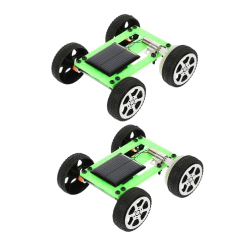IMIKEYA 2 Stück Solarautospielzeug Rc-car-bausatz Komponenten Für Die Fahrzeugmontage Solarbetriebenes Auto-bausatz DIY Solar Car Solarautos Für Baue Dein Eigenes Auto Green Metall von IMIKEYA