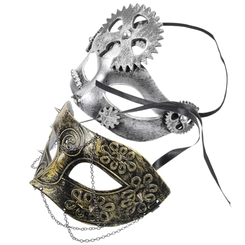 IMIKEYA 2 Stück Steampunk Maske Retro Karnevalsmaske für Frauen und Männer Verstellbar Leicht und Atmungsaktiv für Maskenball Kostümparty Mardi Gras Halloween IMIKEYA 2 Stück Steampunk Maske Retro Karnevalsmaske für Frauen und Männer Verstellbar Leicht und Atmungsaktiv für Maskenball Kostümparty Mardi Gras Halloween von IMIKEYA