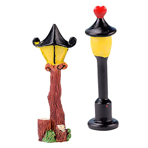 IMIKEYA 2 Stück Straßenlaternen Modell für Puppenhaus Dekoration Resin Mini Street Light Zubehör für DIY Landschaftsdesign mit Europäischem Vintage Stil von IMIKEYA
