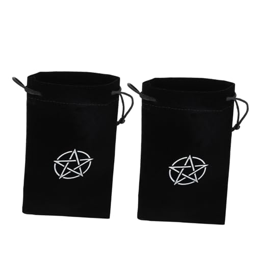 IMIKEYA 2stücke Tarot Karten Kordelzug Aufbewahrungstasche Pack Gemustert Tarot Lagerung Tasche Stoffmaterial rutschfeste Rückseite von IMIKEYA