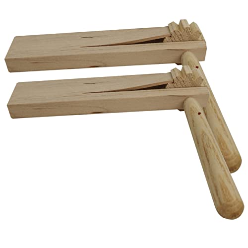 IMIKEYA 2 Stück Teiliges Holz Castanets Manuelle Dreh Ratschen Musikinstrument für Fördert Musikalische Wahrnehmung Sicheres und Langlebiges Holzspielzeug für Kreative Spielstunden von IMIKEYA