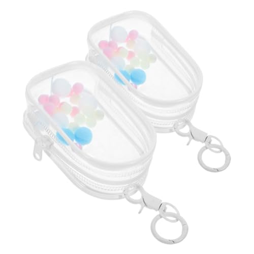 IMIKEYA 2 Stück Transparente Aufbewahrungstasche Schlüsselanhänger-anzeige Transparente Figuren-präsentationstasche Schlüsselbeutel Display-Taschen-schlüsselanhänger Blinde Taschen PVC von IMIKEYA