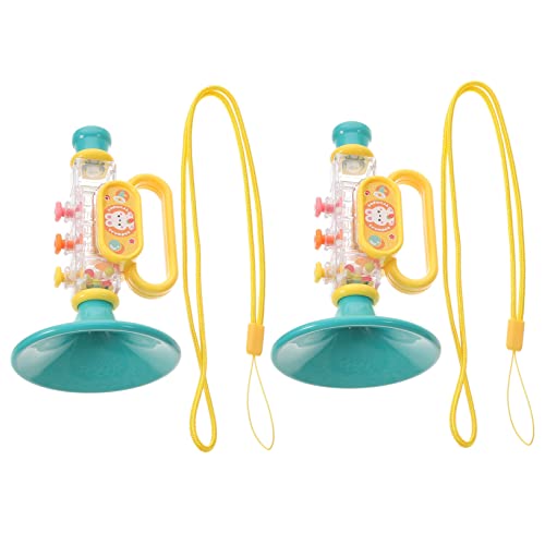 IMIKEYA 2 Stück -Trompete kinderspielzeug Children Toys Hornbläser Spielzeuge für Musikpartys kreatives kleines trompetenspielzeug Plastik Sky-Blue von IMIKEYA