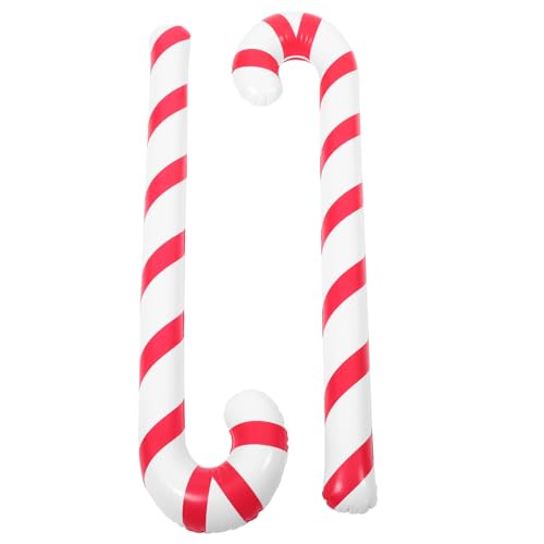 IMIKEYA 2 Stück aufblasbare Krücken Weihnachts-Hängestock Ballon Weihnachten Stöcke Weihnachts-Hüpfburgen von IMIKEYA