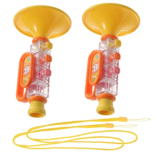 IMIKEYA 2 Stück -trompete Anfänger Trompete Blasinstrumentenspielzeug Für Realistisches Trompetenspielzeug Musikspielzeug Kleine Trompete Yellow Plastik von IMIKEYA