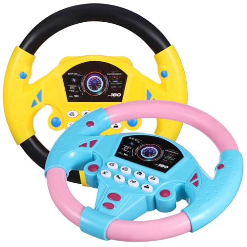 IMIKEYA 2 Stücke Simulierte Fahren Lenkrad Spielzeug Tragbare Kinder Pädagogisches Lenkräder Mit Sound Kleine Fahren Lenkungen Für Interaktive von IMIKEYA