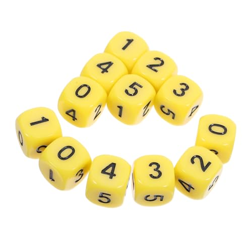 IMIKEYA 20 Stück 6 Lehrmittel Für Mathe- Sechsseitige Farkle Würfelspiel Mini- - Buchstabenwürfel Farbige Ungewöhnliche Fahrrad Acryl Yellow von IMIKEYA