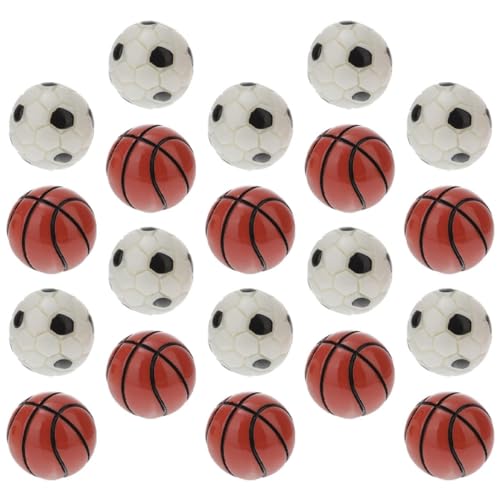 IMIKEYA 20 Stück Fußball-Basketball-Modell Miniaturen Puppe Lebensechter Mini-fußball Winzige Basketball-Requisiten Miniatur-Basketball Mini-sportbälle Realistische Basketball-dekore Harz von IMIKEYA