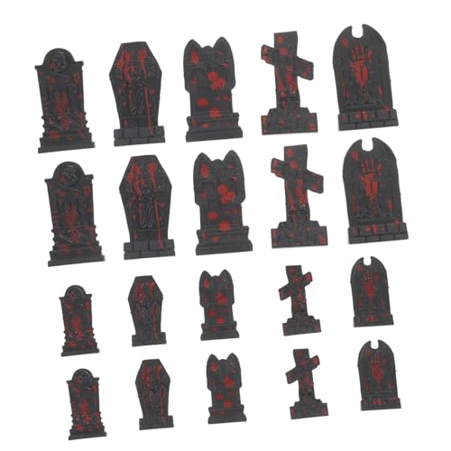 IMIKEYA 20 Stück -Grabsteindekoration The Hallow Halloween Decor Knochen deko Dekorationen Friedhof Grabstein reißen Mini Grabsteinverzierungen Verzierung in Grabsteinform Plastik von IMIKEYA