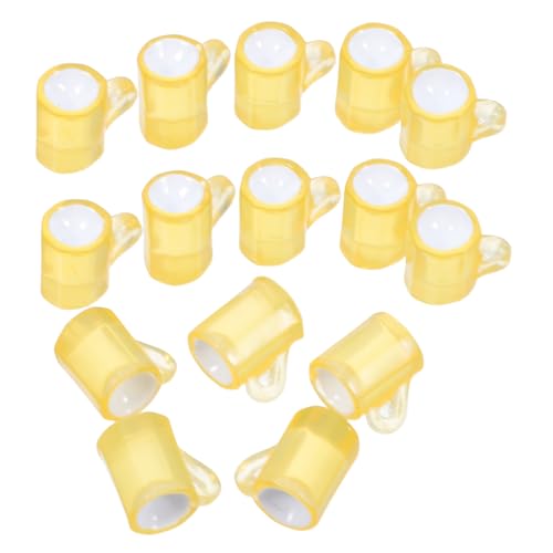 IMIKEYA 20 Stück Mini-Bierkrug Dollhouse Accessoires Mini Mini-Becher Miniatur -Dinge Puppenhaus-Miniaturen Minature Dinge Miniaturszene Dekoration für Puppenhäuser Mini-Getränke Harz Gelb von IMIKEYA