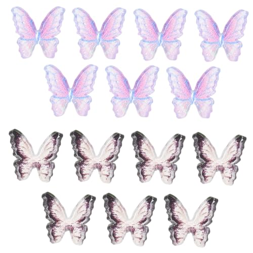 IMIKEYA 20 Stück Mini -Harz -schmetterlingsdekoration Schmetterling Dekorationen Miniatur Puppenhaus Mini-Sachen Schmetterlinge Dekoration Harzschmetterlinge von IMIKEYA