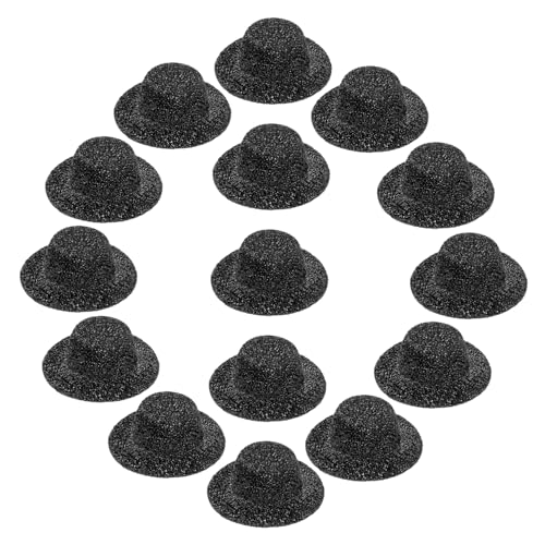 IMIKEYA 20 Stück Mini-Jazzhut Mini-Jazz-Hüte gestrickte Minipuppe Mein Leben Puppenzubehör am kleinsten dekorative kleine Hüte Kleine Jazzhütchen zum Basteln Feiner Farbiger Stoff Black von IMIKEYA