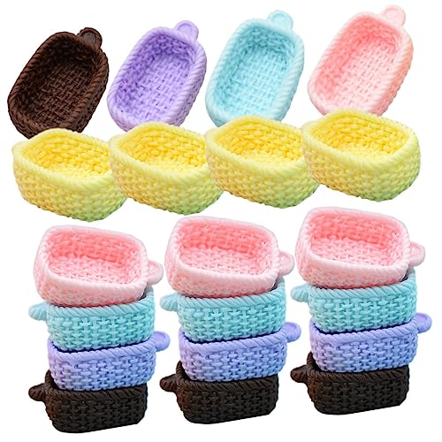 IMIKEYA 20 Stück Mini-Lebensmittelkorb simulierte Körbe Kinderkorb Puppenhaus-Ornament Mini Körbe für kinderspielzeug Mini-Körbe-Ornamente Miniatur Körbe Plastik von IMIKEYA