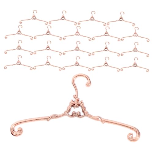 IMIKEYA 20 Stück Mini-aufhänger Puppenkleiderbügel Puppenhauszubehör Puppenhaus-aufhänger Puppenhaus Kleine Kommode Mini-kleiderbügel Kleiderbügel Für Puppen Legierung Rose Gold von IMIKEYA