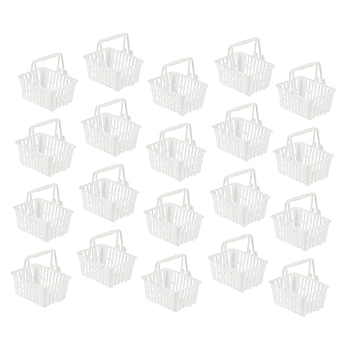 IMIKEYA 20 Stück Mini-einkaufswagen Einkaufskorb Mini Zusammenklappbarer Einkaufswagen Klein Mädchen Weiß Plastik von IMIKEYA