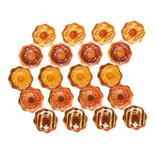IMIKEYA 20 Stück Miniatur Donuts Requisiten Für Essen Kleines Lebensmittelmodell Mini Ornament Miniaturen Gefälschter Donut Puppenhaus Küchendekor Donut Anhänger Perlen von IMIKEYA
