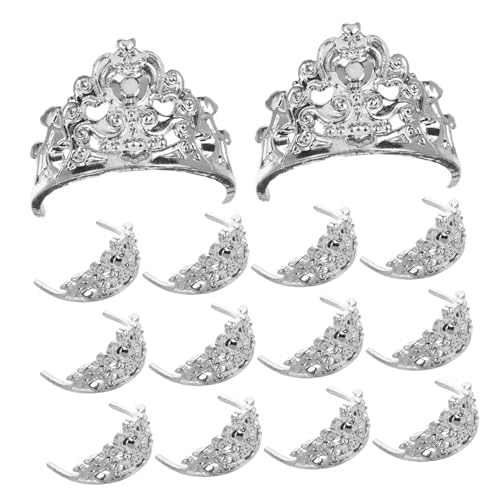 IMIKEYA 20 Stück Minikronen zum Basteln Puppenaccessoires Puppenkrone Puppenhaarschmuck Spielzeugaccessoires Puppendekor winzig Mini-Krone kleine Schmuckstücke für Puppen Plastik Silver von IMIKEYA