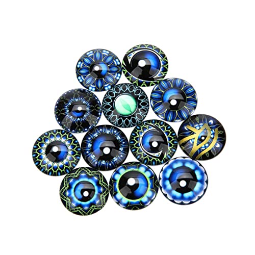 IMIKEYA 20 Stück Pack DIY Augen Patches Rundform Kreative Muster für Schmuckdesign und Bastelprojekte Blau Material für Einzigartige Dekorationen und von IMIKEYA