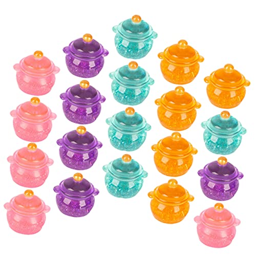 IMIKEYA 20 Stück Pailletten Kochtopf Spielzeughaus Simulationstöpfe Dekorative Mini Kochgeschirre Miniatur Topf Puppenhaus Eintopftopf Simulationstöpfe Eintopftopf Modellharz von IMIKEYA