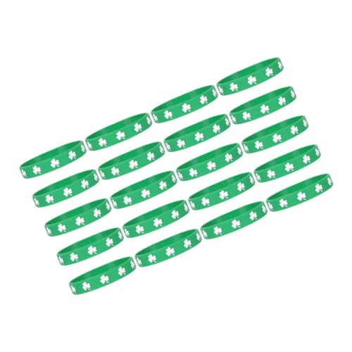IMIKEYA 20 Stück Patrick's Day Silikonarmbänder mit Kleeblatt Muster Farbige Handgelenksdeko für Irische Partys und Festivals für Familie und Freunde IMIKEYA 20 Stück Patrick's Day Silikonarmbänder mit Kleeblatt Muster Farbige Handgelenksdeko für Irische Partys und Festivals für Familie und Freunde von IMIKEYA
