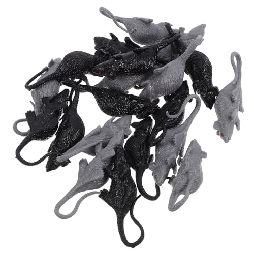 IMIKEYA 20 Stück Rattenspielzeug Modell Pelzig Gefälschtes Realistisches Streich Lebensechte Requisiten Angst Halloween Ratten Kleine Gruselige Rattenpuppe Kleine von IMIKEYA