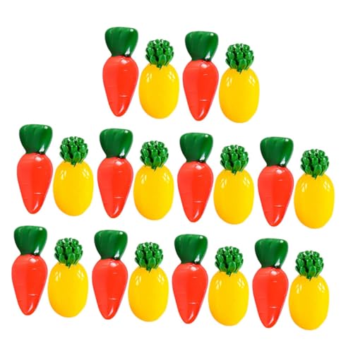 IMIKEYA 20 Stück Simulierte Karottenananas Fälschung Früchte Fruchtpuppe künstlich Gemüse Grün gefälschte Miniaturfrucht Mini-Fotografie-Requisiten Mini-Obstverzierung Harz von IMIKEYA