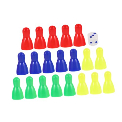 IMIKEYA 20 Stück Spielzubehör Schachfiguren Set Plastikschachfiguren Schachfiguren aus Kunststoff Leicht zu tragende Schachfiguren Schachwürfel Zubehör für Brettspiele Spielmarken von IMIKEYA