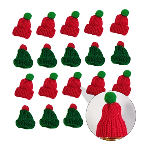 IMIKEYA 20 Stück Teiliges Mini Weihnachtsmützen aus Handgestrickt Bunte Nikolausmützen für DIY Weihnachtsdeko Kreative Handyhüllen und Bekleidungsaccessoires für Eltern Junge Mädchen von IMIKEYA